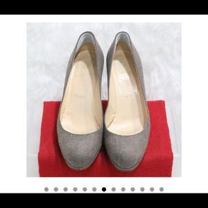 Christian Louboutin Gray Prorata Flannel Pumps